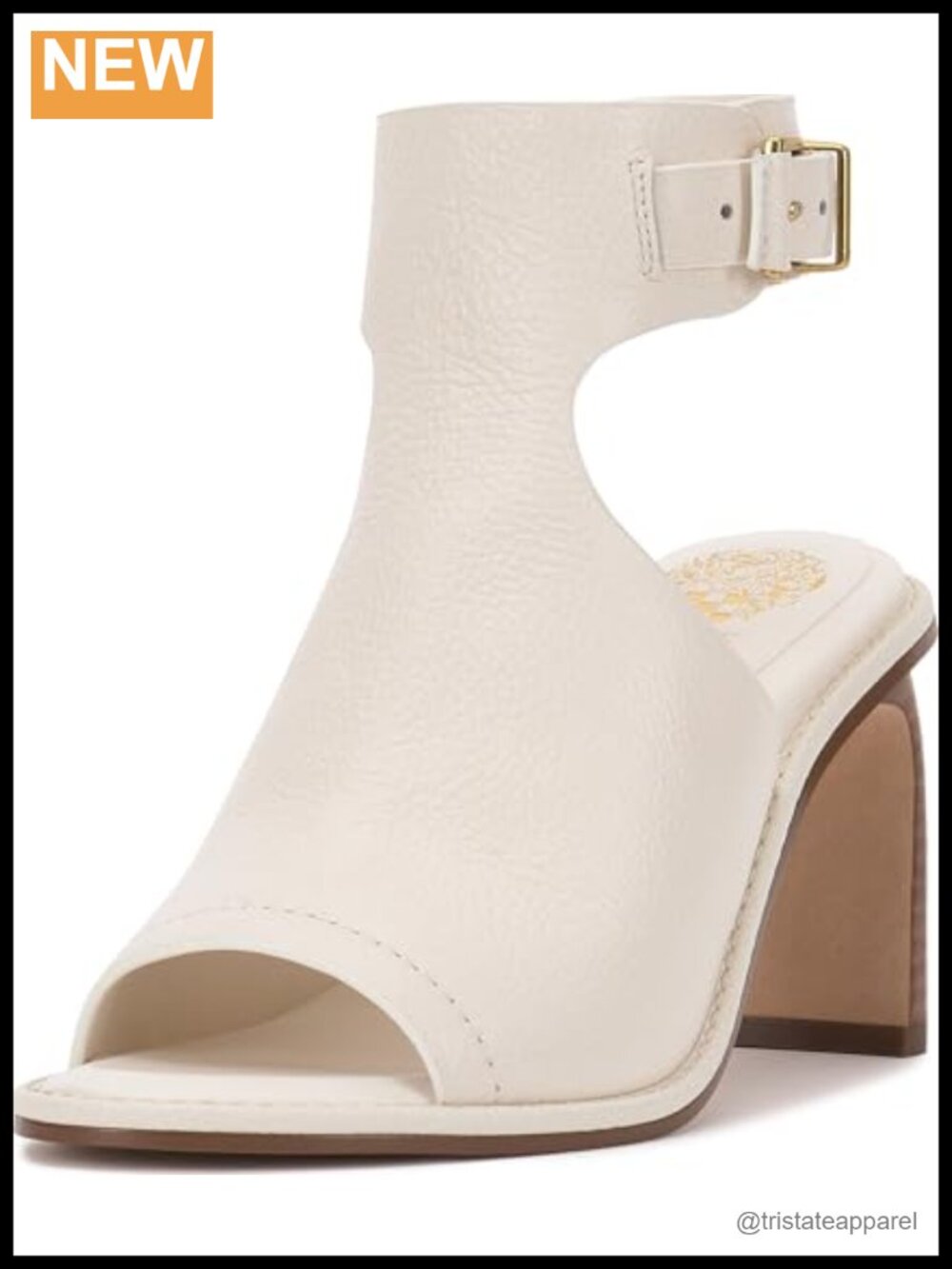 Leather Peep Toe Block Heel Ankle Strap Wedge Sandal